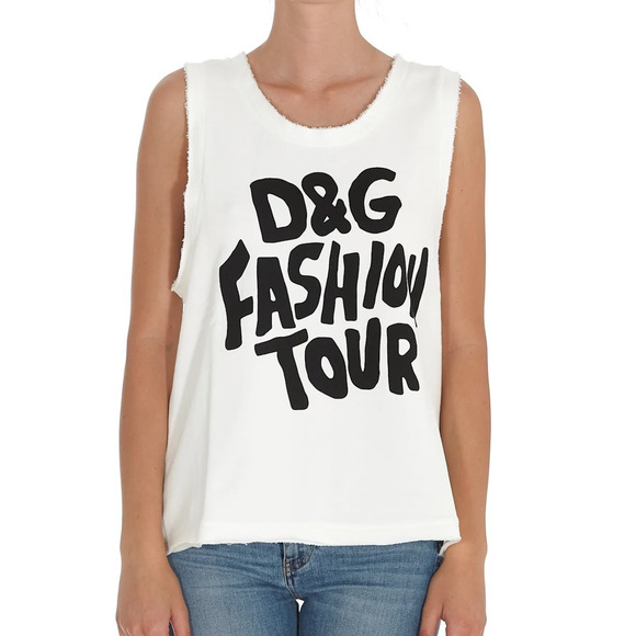 NWT Dolce & Gabbana White D&G Fashion Tour Sleeveless T-Shirt IT 44 L - Picture 3 of 8